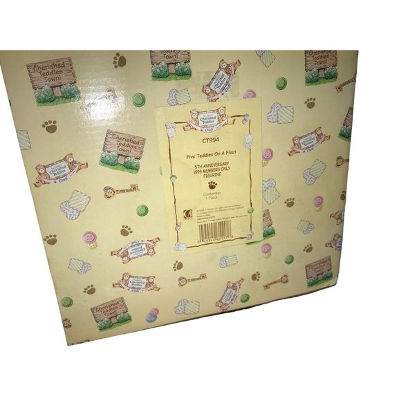 Cherished Teddies - Five Teddies on a Float - 5th Anniversary 1999 Members Only - Picture 6 of 9
